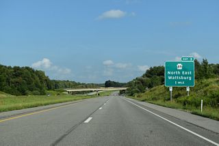 PA 89 runs north from Exit 3 to I-90 at Exit 41 and U.S. 20 in North East.