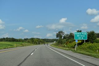 Points of interest for Exit 4 in New York include the Peek'n Peak Ski Area, located south of Findley Lake in the town of French Creek.