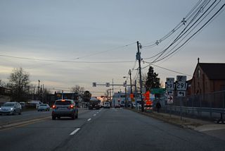 Wannamaker Avenue connects Interstate 95 with parallel PA 291 (Industrial Highway) at Essington in Tinicum Township. 