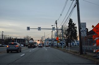Pennsylvania Route 420 south at PA 291 and Essington in Tinicum Township, Delaware County