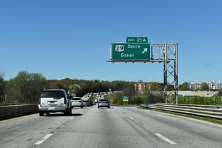U.S. 29 converges with Interstate 85 ahead of Wellford, 4.6 miles from Exit 21 A. U.S. 29 crosses the Greenville County line in 13.21 miles at the city of Greer.
