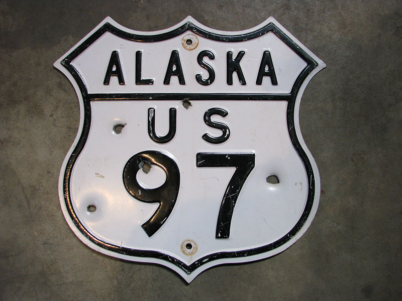 Embossed highway marker, circa 1956. Photo courtesy of Scott Broady.