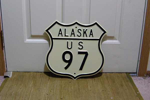 Replica 1956 Alaska US 97 shield.  