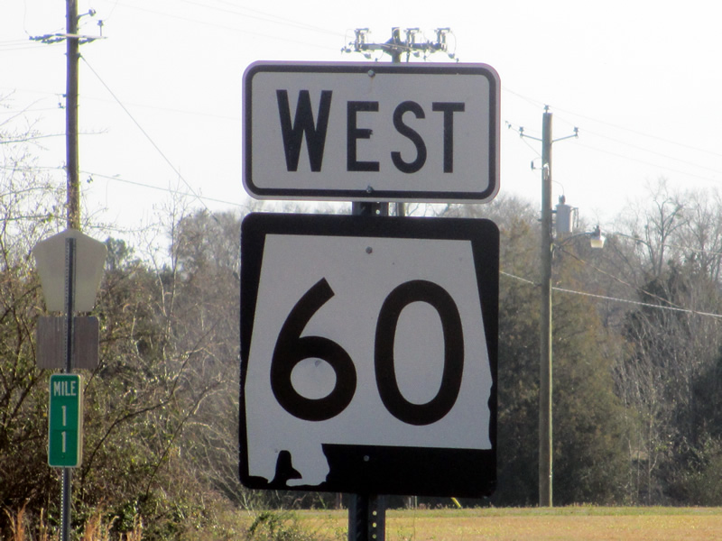 Alabama 60 West in the town of Akron one-half mile from its eastern terminus with Alabama 69.