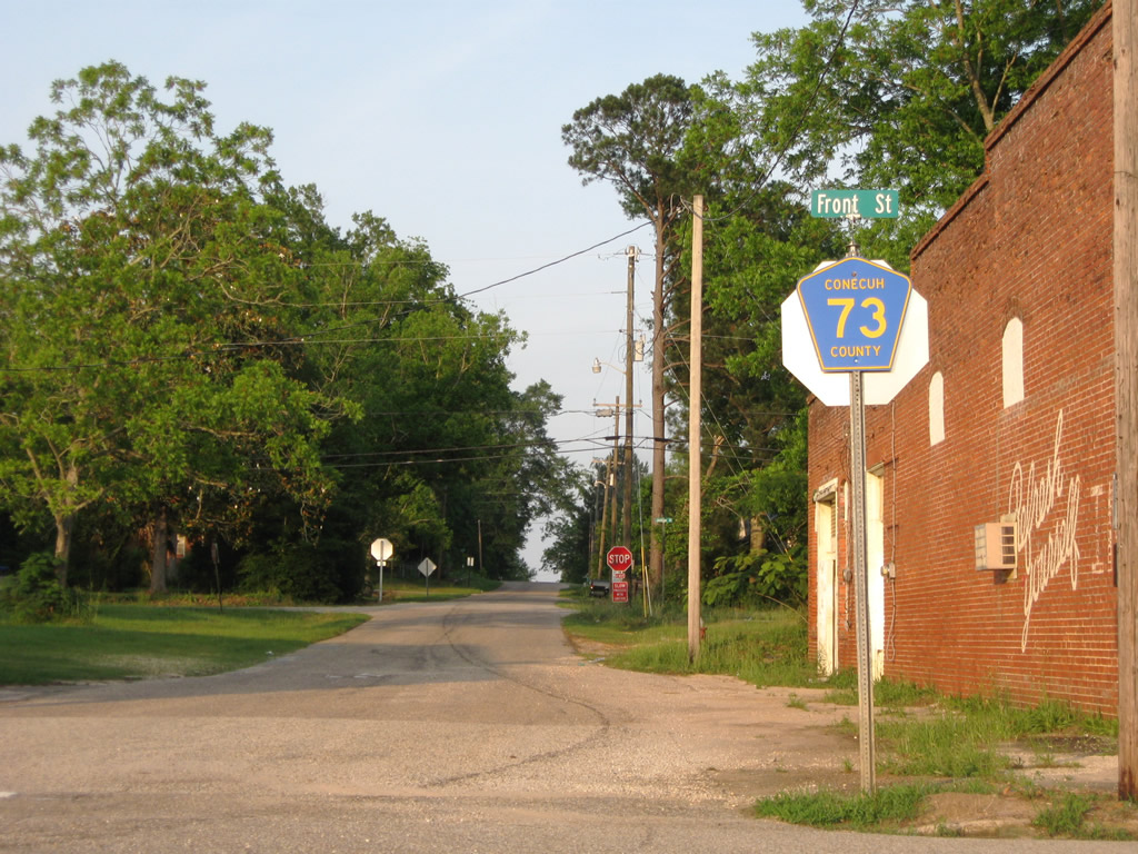 Conecuh County 73 shield posted in Repton.