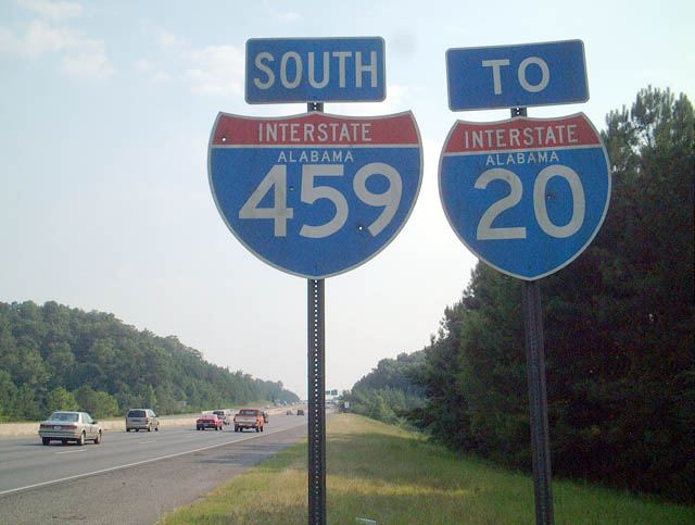 Westbound between I-20 and I-59.