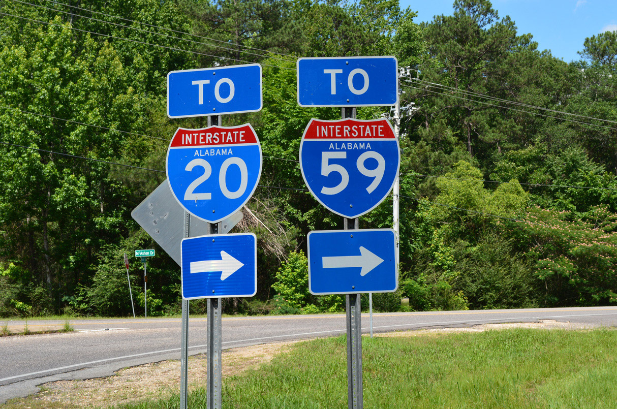 Alabama - Interstate 20, Interstate 59 highway sign