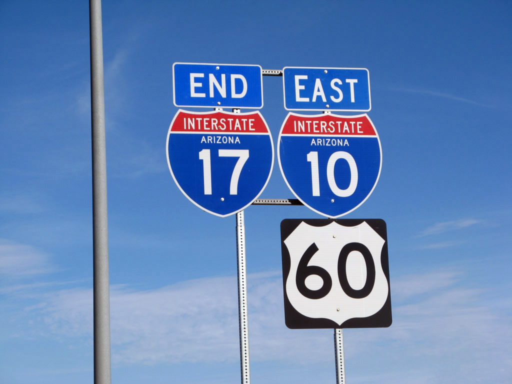 End Interstate 17 south at junction Interstate 10 in Phoenix.