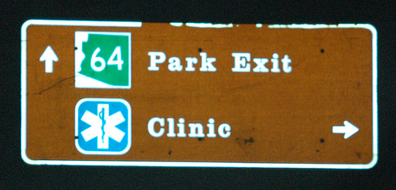 Guide sign in Grand Canyon National Park.