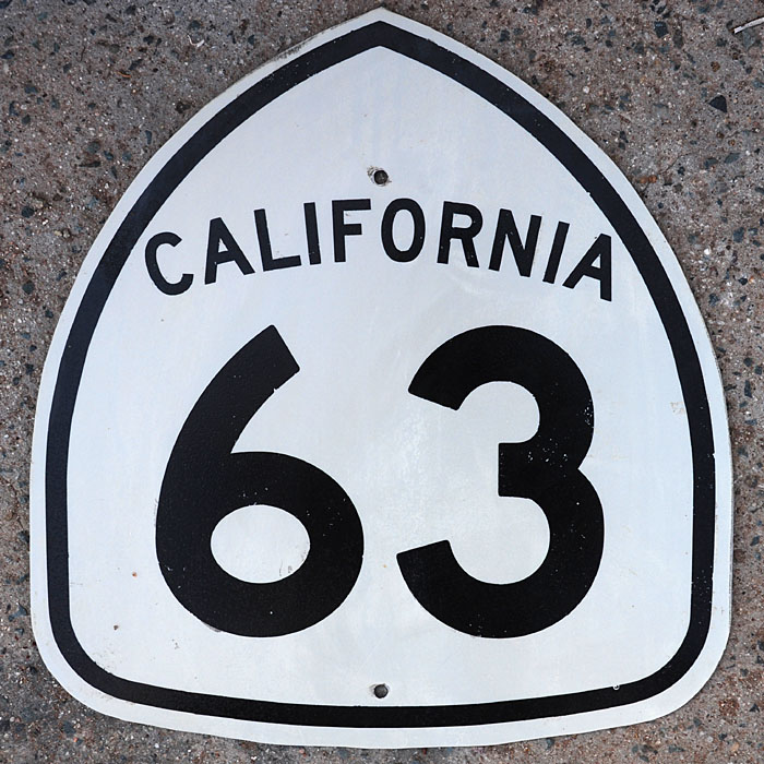 The only known 18x18 example of the California white retroreflective route marker.