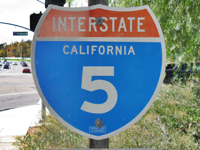 I-5 shield with rarely seen Series EM number.