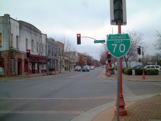 Error sign in Oroville for business state highway 70.