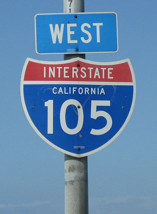 Mainline I-105 shield.