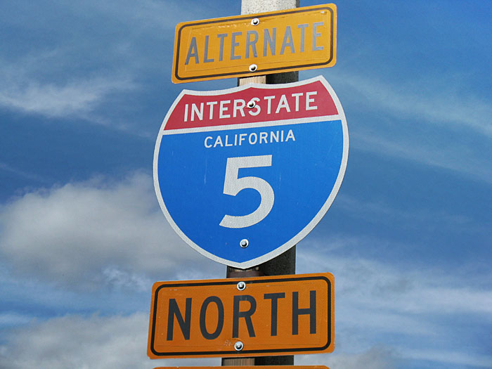 I-5 shield with 9 inch numbers, instead of 8 or 10.