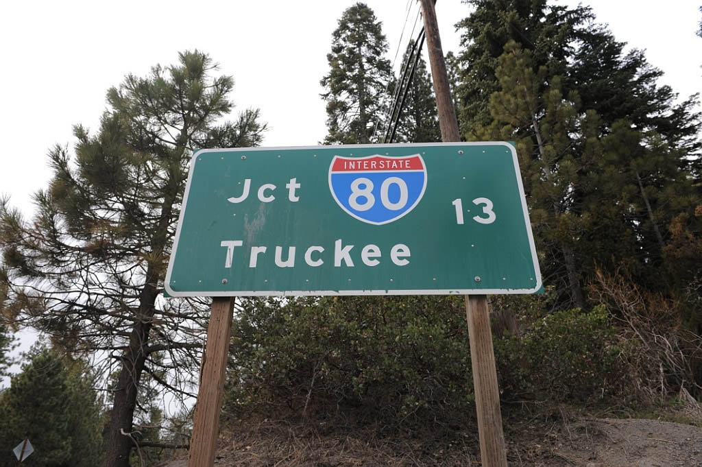 Mileage sign on California 267 north near Lake Tahoe.  Jeff Royston