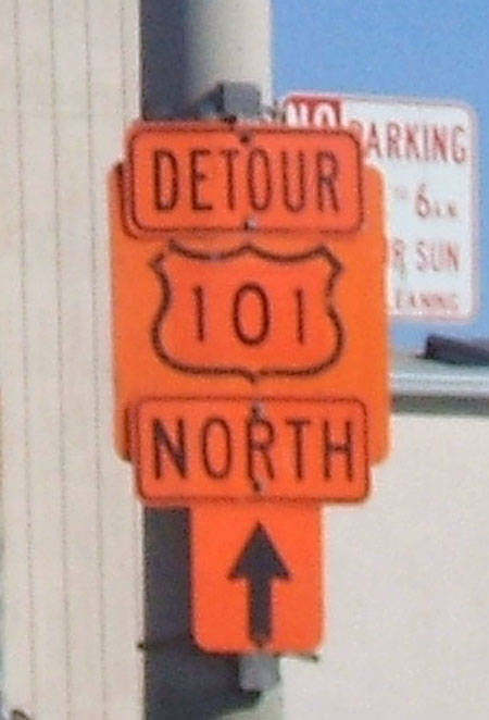 In a construction zone in San Francisco.