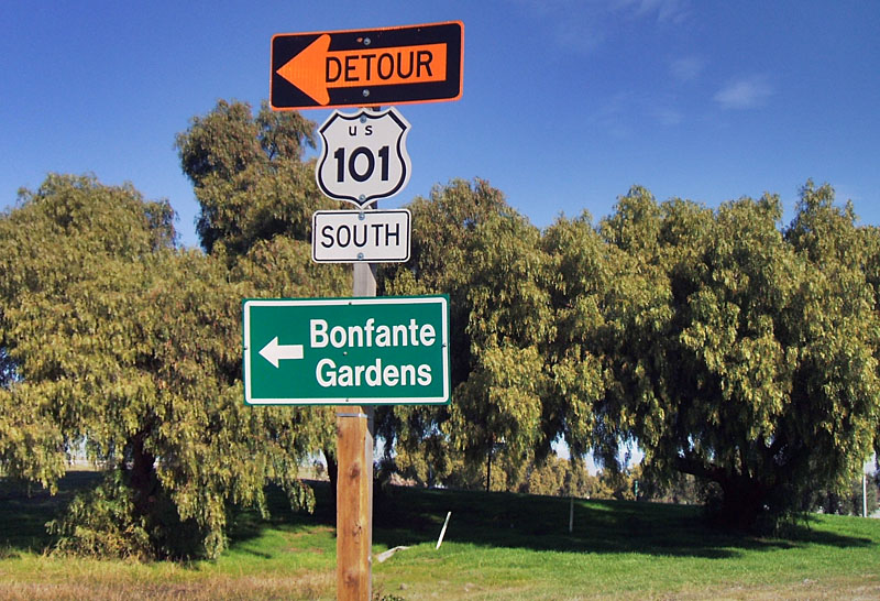 In a construction zone near Gilroy.