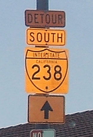 In a construction zone in Hayward.