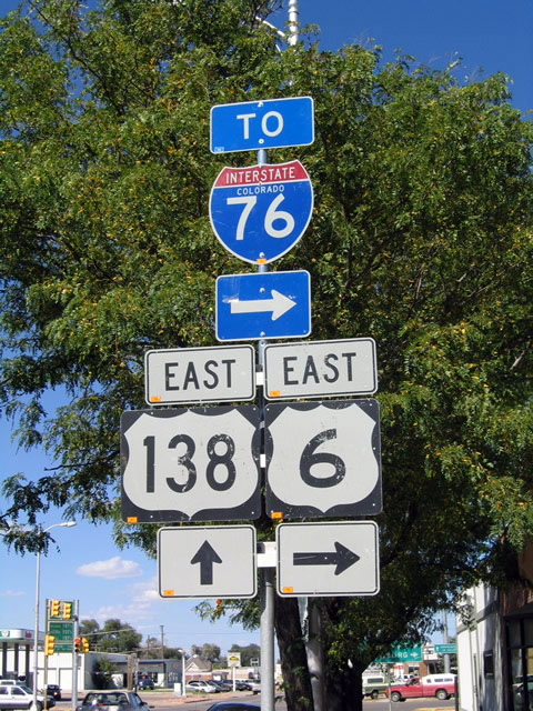Eastbound Business Loop I-76 and U.S. 6 in Sterling at junction with U.S. 138.