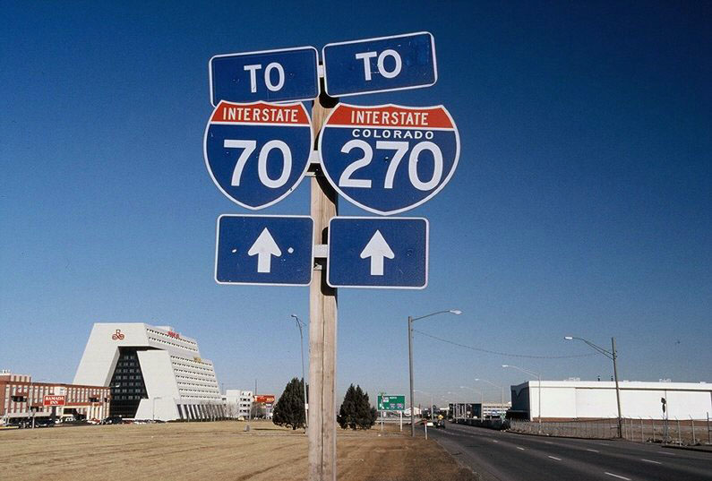 Northbound Colorado 35/Quebec Street near old Stapleton Airport.