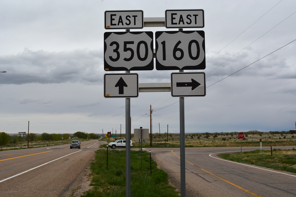 U.S. 160 east at the west end of U.S. 350 outside Trinidad.
