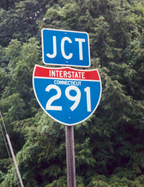 Jct. Interstate 291 shield from northbound U.S. 5.
