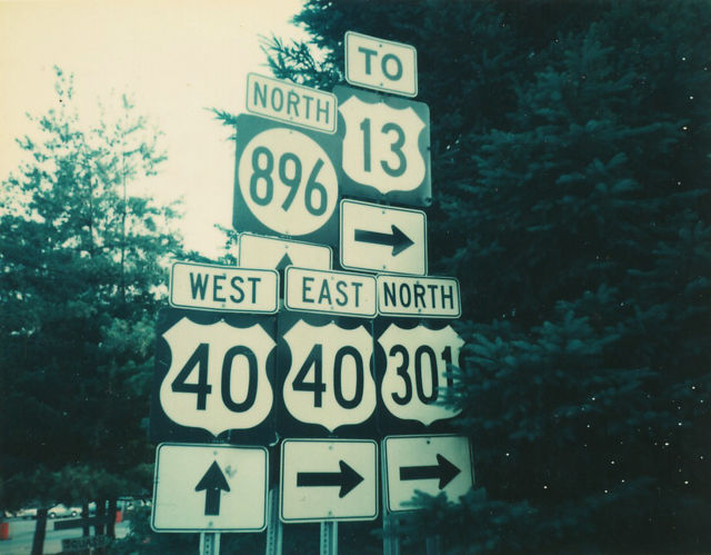U.S. 301 & Delaware 896 northbound at U.S. 40 - Glasgow.