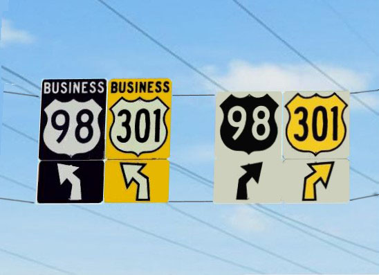 1960s highway markers.  Mockup by Michael Summa
