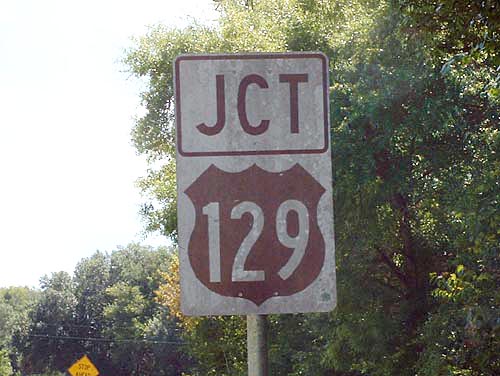 Last known brown US-129 shield.