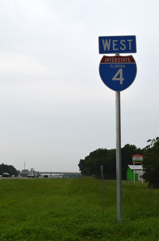 State-named shield found on the westbound mainline.