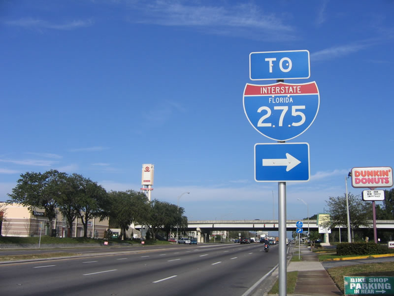 Northbound U.S. 19 approaching junction with Florida 694 in St. Petersburg.