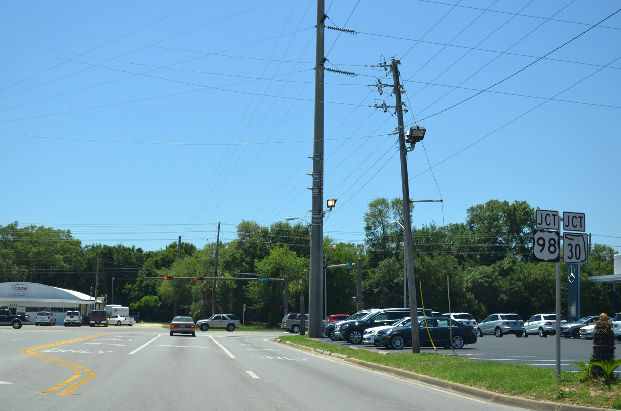 Junction assembly for U.S. 98 and its hidden counterpart, State Road 30, in Pensacola.
