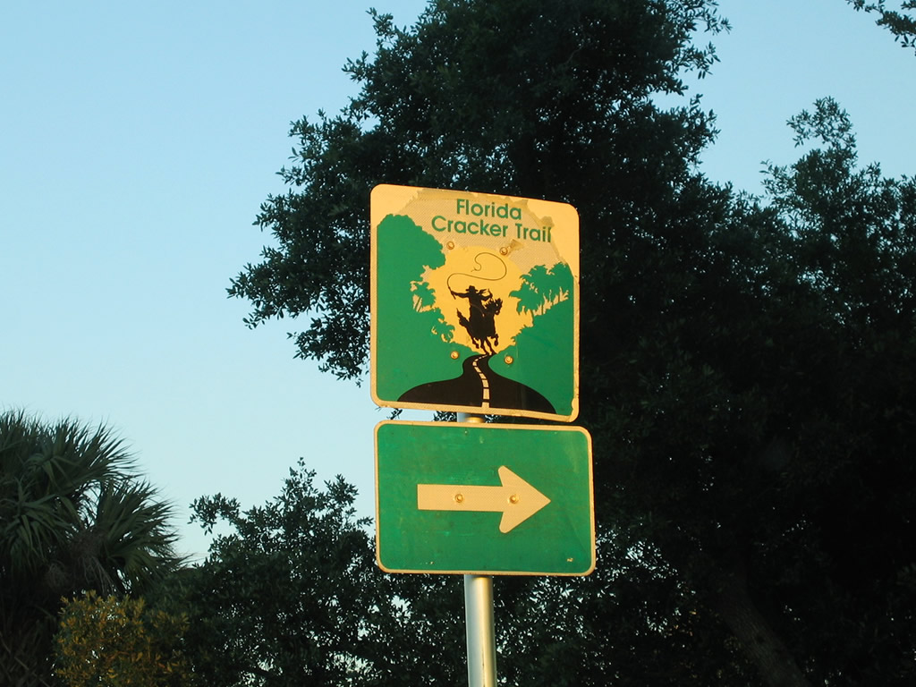 Florida Cracker Trail sign posted on Florida 64 at U.S. 17.