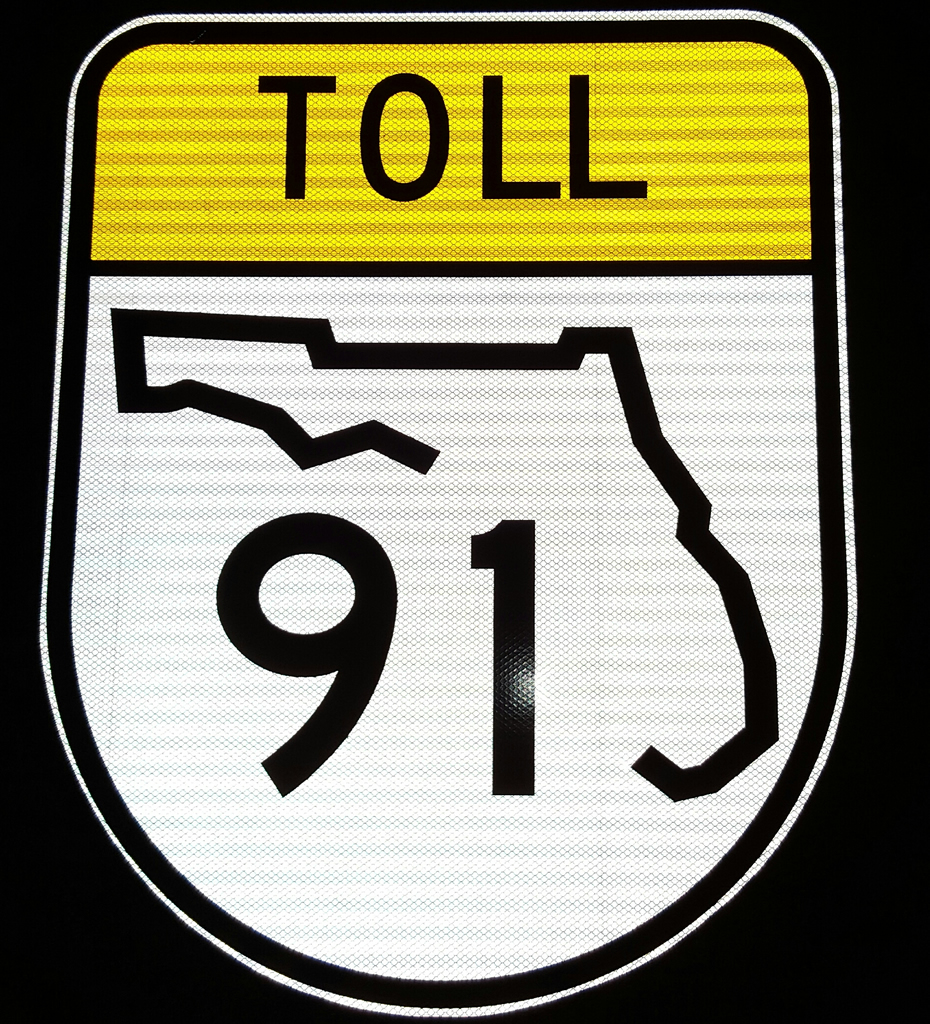 The only TOLL bannered Florida 91 shield in existence!