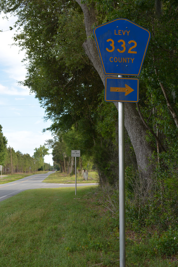SR 345 south at Levy County Road 332