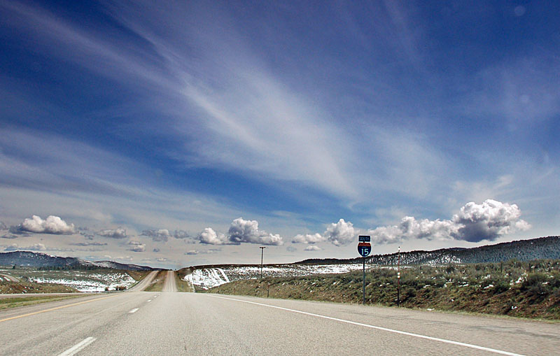 The only state-named shield left on the mainline of I-15.  It is the very first one coming out of Montana, over Monida Pass.