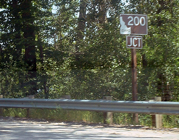 Rarely seen wide three-digit Idaho state highway marker.
