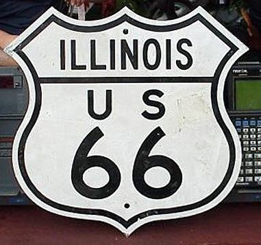 Unknown if this is the real thing or a replica. The replicas were non-reflective, while the genuine Illinois shields have been reflective since the 1940s.