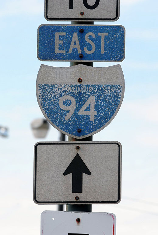 Original 1950s shield, still surviving in downtown Chicago.