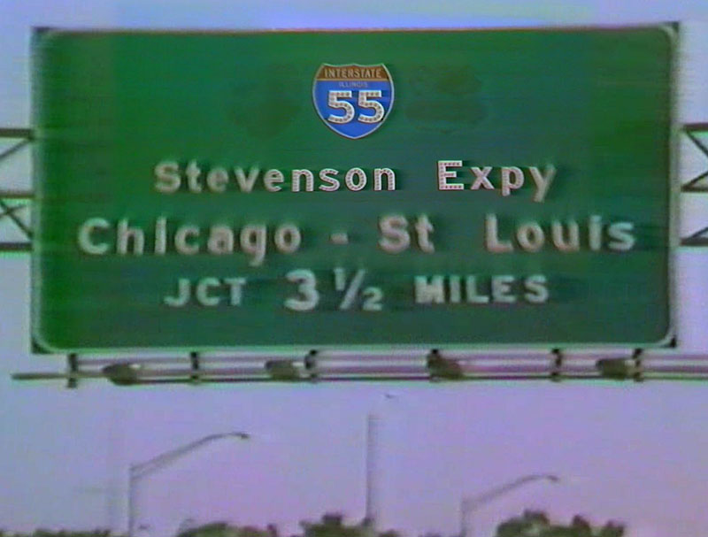 At one point, this green sign had a US-66 shield, as well as the I-55.