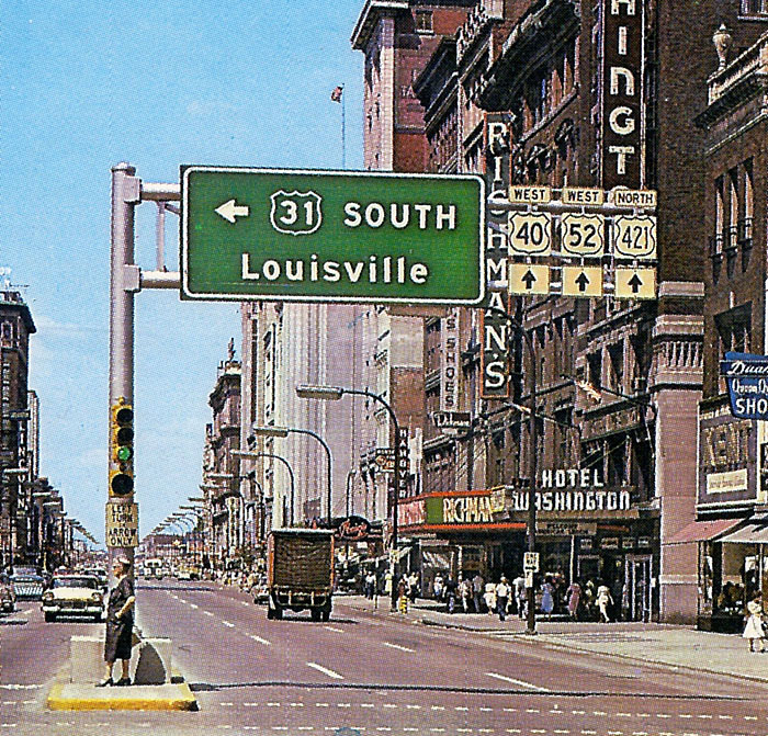 Indianapolis, late 1950s.  Postcard scan by Michael Summa.
