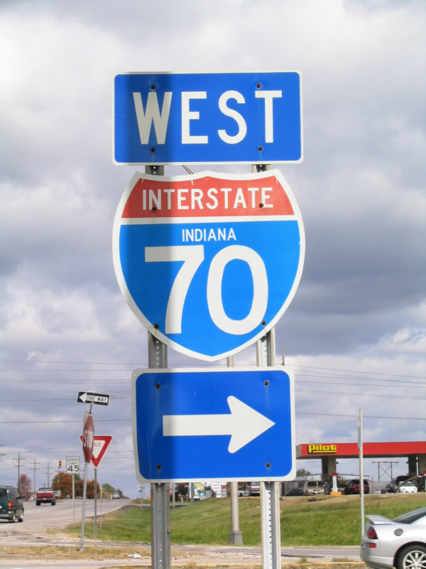 Indiana 46 north at the Interstate 70 westbound on-ramp at Terre Haute. 
