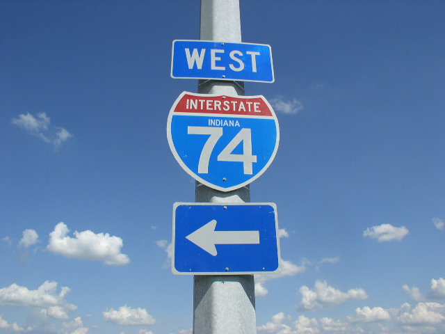 Indiana 32 at Interstate 74 in Crawfordsville.