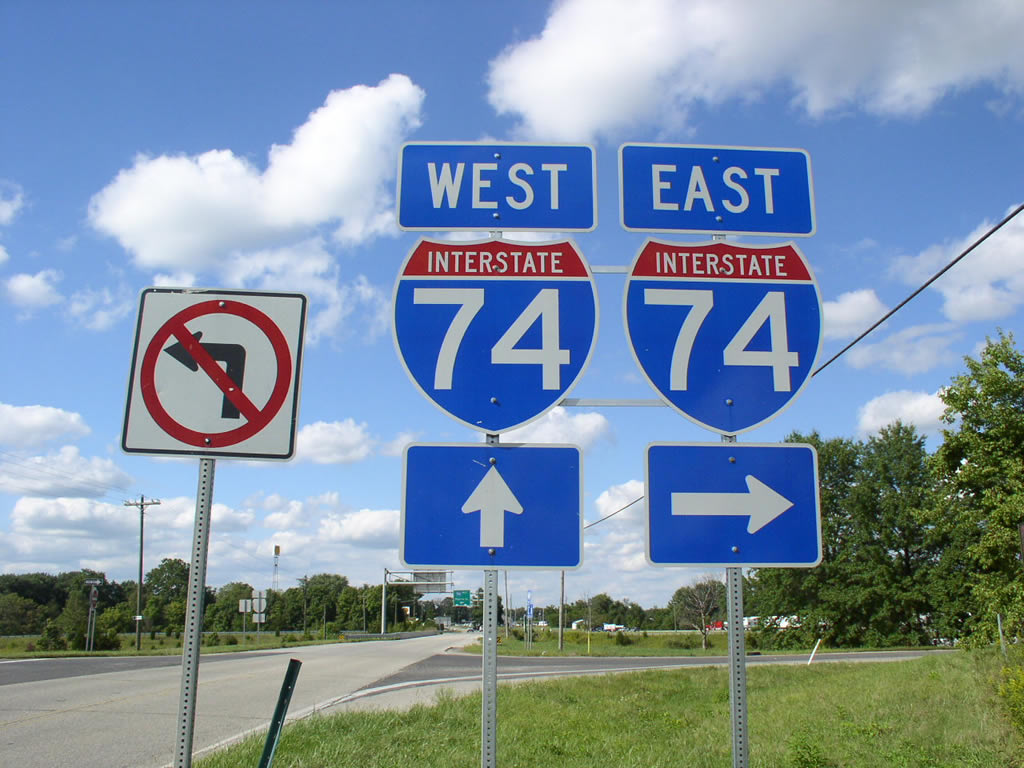 Northbound South Stringtown Road at the Covington Exit on Interstate 74 (Milepost 8) - second trailblazer.