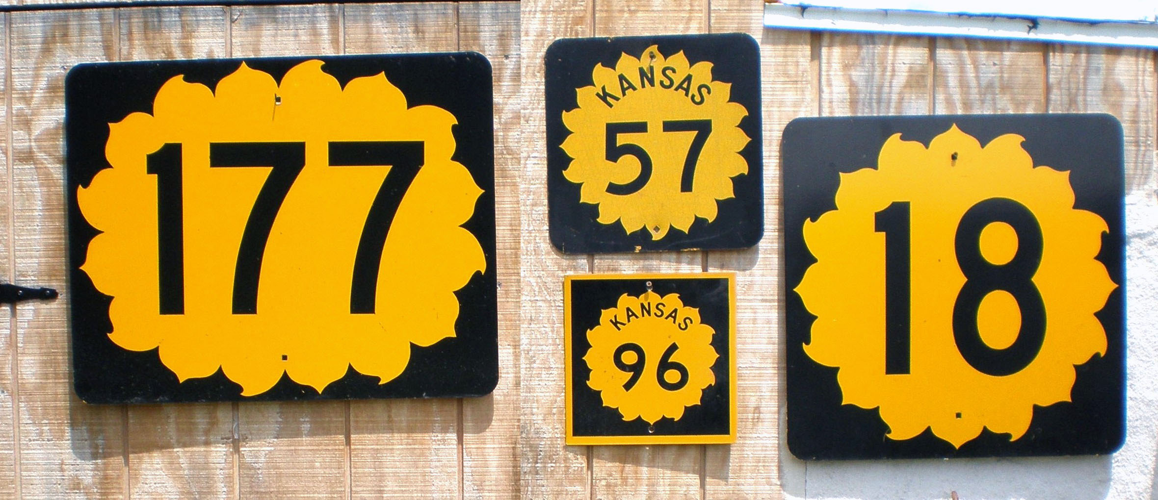 Various 1960s highway markers. The 96 is a 12x12 shield - possibly a sample.