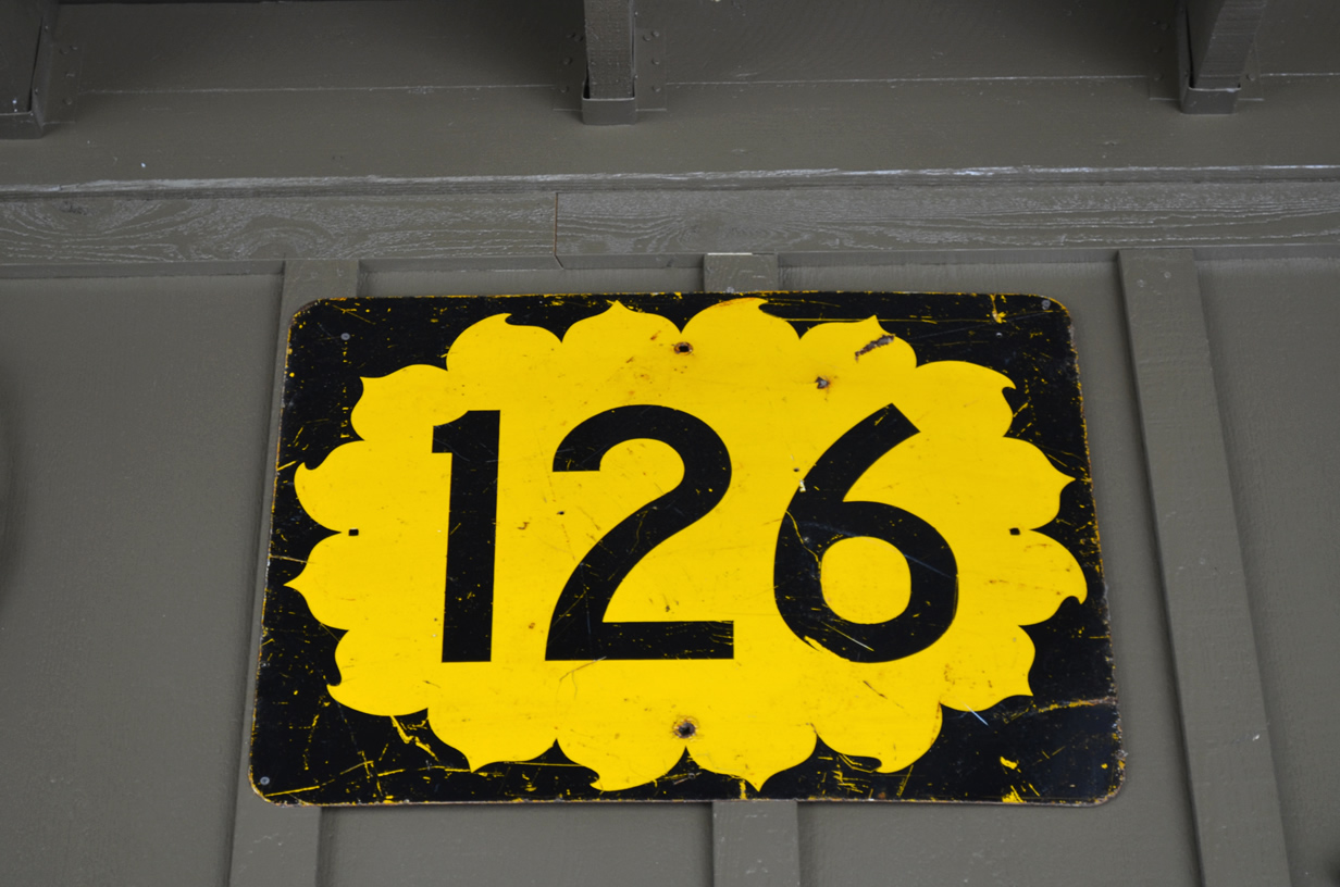 Kansas 126 shield found at a Cracker Barrel restaurant in Cumming, Georgia.