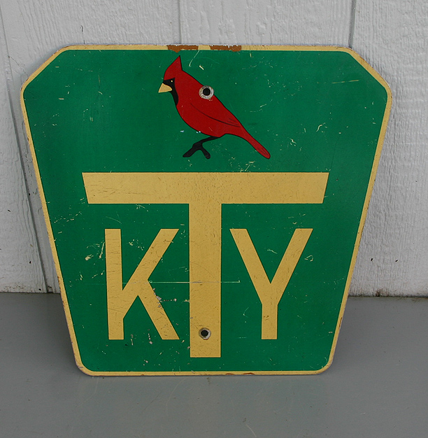 Kentucky Turnpike trailblazer - the <a href="http://www.kentuckyroads.com/kentucky_turnpike/">turnpike</a> opened in 1958 and was detolled on June 30, 1975.