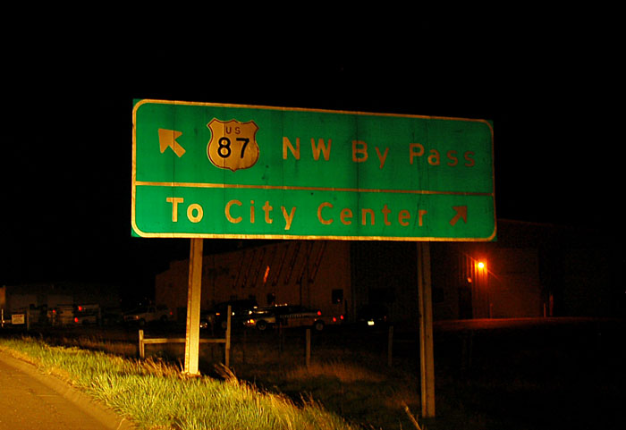 Guide sign on old US-91 alignment coming into Great Falls.
