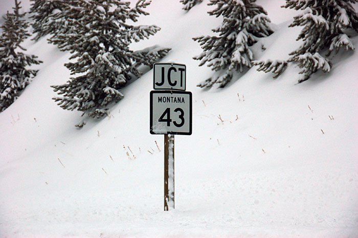 Crossing over from Idaho on US-93 (Lost Trails Pass).