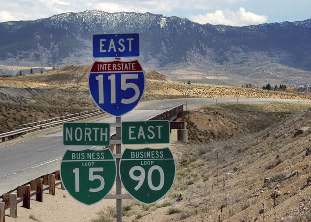 First reassurance shield after Interstate 15/Interstate 90 junction in Butte.
